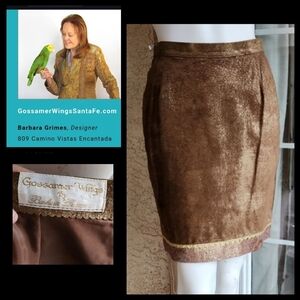 Gossamer Wings By Barbara‎ Grimes Shimmer Leather Skirt